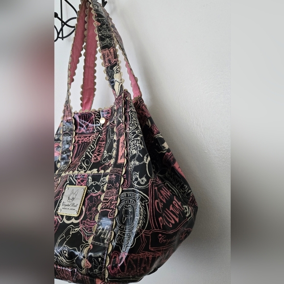 CRYSTAL BALL TOTE BAG PINK BLACK GOLD - Picture 6 of 9